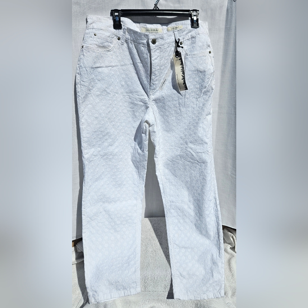 Jones New York White Soho Ankle Patterned Pants Sz 16 See Pictures For Details